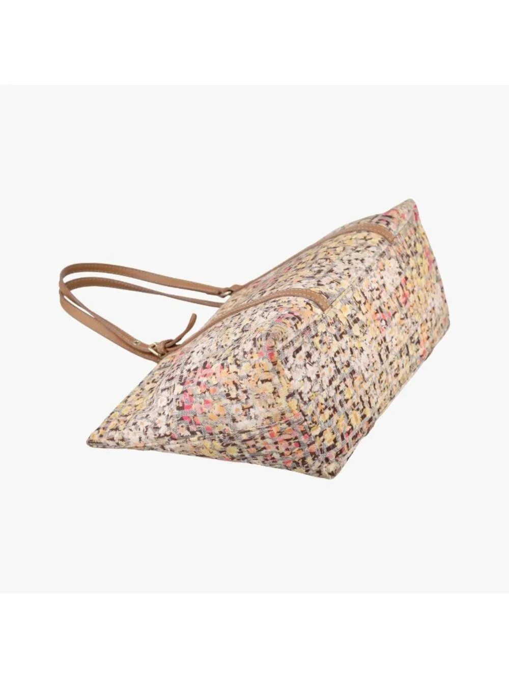 Fendi Zucchino Pattern Brown Multicolor Canvas Handbag